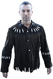Western-Lederjacke Indianer Tracht Westernjacke Reiter Jacke Karneval, Herrengröße:52