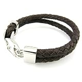 Brown Braided 2 Cord Leather Bracelet, So Soft and So Comfortable!