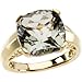 14 Karat Yellow Gold Checkerboard Green Quartz title=