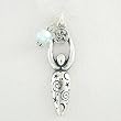 Lunar Goddess Pendant with Celestial Symbols in Sterling Silver with Swarovski Crystal on a 16" Box Chain, #8523