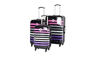 Lulu Castagnette Set de 3 trolleys rígidos (Negro)