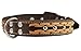Genuine Leather Braided Studded Dog Collar, Brown 1.5