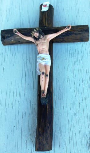 20 inch Tall Pottery CRUCIFIX SAVIOR JESUS CHRIST CHAPEL CHURCH CROSS sku#J33