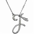 14k White Gold Fabulous F Diamond Initial Necklace