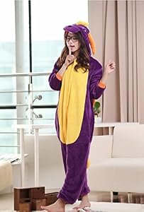 Skycastle(tm) High Quality Dinosaurs Cartoon Animal Shaped Winter Unisex One-piece Pajamas Hoodie Sleepwear Cosplay Costume (XL)