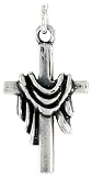 Sterling Silver Cross Pendant, 13/16 (21mm) tall