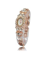 Passion Time Stylish Rose Gold Metal Materials Quartz Movement with jewellry Rhinestone Women Ladies Dress Bracelet Watch