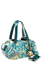 Juicy Couture Terry Resin Flower Fluffy Shoudler Hobo Bag Blue Yellow Multi