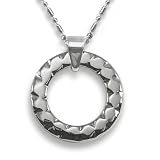 Tungsten Carbide Faceted Disc Pendant on a 24 Inch Chain