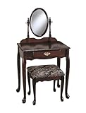 Powell Cherry Vanity/Mirror/Bench Set