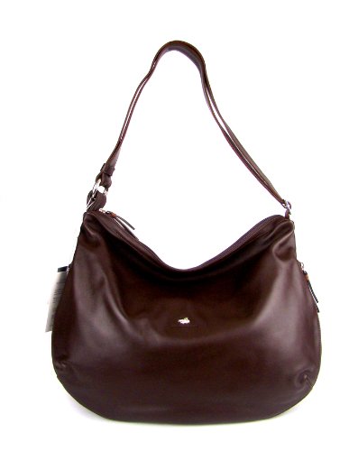 BRUNO ROSSI Italian Brown Leather Shoulder Bag Cross-body Hobo Bag