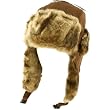 New Winter Ultra Soft Faux Animal Fur Fake Suede Plush Thick Trooper Trapper Pilot Aviator Helmet Hunter Snow Ski Skate Hat Cap Brown