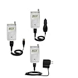 Deluxe Kit for the Motorola T720 includes a USB cable with Car and Wall Charger - Gomadic Brand w/ TipExchange Technology