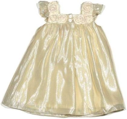 Halabaloo Silver-Ivory Dress in Champagne-18mo