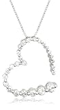 14k Choice of White or Yellow Gold Diamond Journey Heart Pendant (1/2 cttw, H-I Color, I1-I2 Clarity)