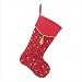 GOLD TRIMMED RED CHRISTMAS STOCKING VELVET PLUSH FABRIC