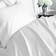 Stripes White 600 Thread Count Queen size Sheet Set 100 % Egyptian Cotton 4pc Bed Sheet set (Deep Pocket) By sheetsnthings