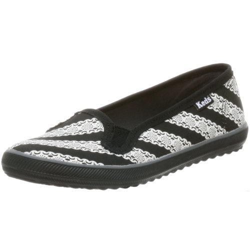 Keds Women's Champion Lace Mini Slip-On,Black/Whit,9.5 M