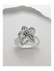 Flower Ring In 92.5 Sterling Silver