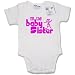 Dirty Fingers  I'm the Baby Sister.  Baby & Toddler Short Sleeve Bodysuit / BabyGrow, 0-3 months, White