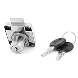 uxcell ドロアロック ワードローブキャビネット 引き出しセーフ 管状シリンダーロック シルバートーン