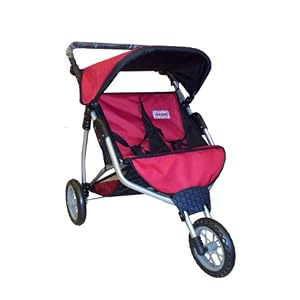 Doll Twin Jogging Strolller #9367 - with FREE Carriage Bag by