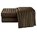 Crystal Trading 4-Piece Bed Sheet Set - Dobby Stripe - 100% Cotton Sateen - 400 Thread Count (Queen, Coffee