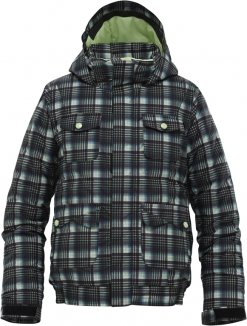 Burton Kinder Snowboardjacke GIRLS TWIST BOMER, true black candy plaid, Gr. 128 (S), 253688