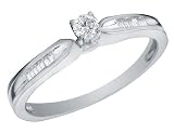 Brilliant Cut Diamond Promise Ring 1/5 Carat (ctw) in 14K White Gold