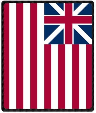Union Jack Flag Lightweight Fleece Blanket 50 inches x 60 inches (Medium)