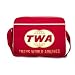 TWA AIRLINES DESIGN BAG fake leather retro school sport case satchel red