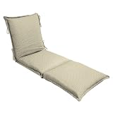 Outdoor Patio Beige/Cream Geometric Chaise Cushion