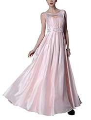 A-line Sleeveless Spaghetti Strap Satin/Silk Cocktail Floor Length Jeweled  Beaded Homecoming Dress/Pageant Dress/Prom Dress/Party Dress/Wedding Dress  With Pearls