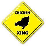 CHICKEN CROSSING -Sign- xing signs rancher farmer gift