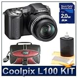 Nikon Coolpix L100 Black Kit with 2GB SD, Case & More