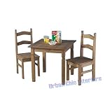 Distressed Waxed Pine Dining Set With 2 Chairs