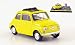 Fiat 500, yellow, with figure Lupin the 3rd - Wanted, Model Car, Ready-made, Brumm 1:43_s-1