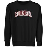 NCAA Cornell Big Red Youth Black Arch Applique Crew Neck Fleece Sweatshirt