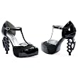 5 Inch High Heel Pump Shoes T Strap Brass Knuckle Gangster Costume Shoes Black