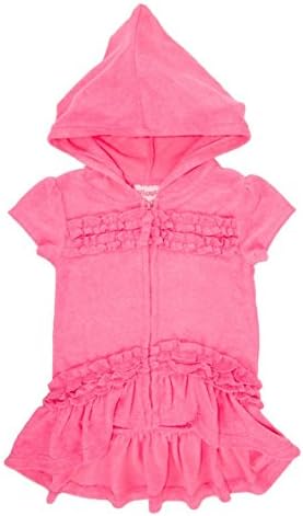 Baby Toddler Girls Terry Hi-Lo Ruffled Coverup by Flapdoodles Collection - Hot Pink - 3T