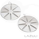 Sterling Silver Shiny Large Round Lightweight Soleil Earrings