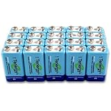 20 pieces of Tenergy 9V 250mAh NiMH high capacity rechargeable Batteries