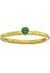 GURHAN Skittle Emerald and High-Karat Gold Stacking Ring, Size 6.5