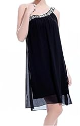 Short Chiffon  One Shoulder Evening Dress/Bridesmaid Dress/Prom Dress/Party Dress  With Rhinestones