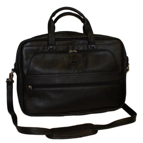 NFL Minnesota Vikings Debossed Black Leather Laptop Bag