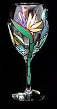 Bird of Paradise Design - Hand Painted - Grande Wine - 16 oz..