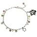 Pink Freshwater Pearl Bracelet With White Moonstone, Green Peridot & Sterling Silver Flower Beads