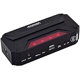 AFENDO 5-in-1 Mini-18000mAh 12V AUTO Notstart-Leistung Power Bank MIT Kompressor, 1 USB-Port, bewegliche Energie-bank, Multifunktionen Akku Notfall USB externes Batterie-Ladeger&auml;t portable Car Jump Starter Notfall Auto Star Power-Bank-Ladeger&auml;t, f&uuml;nf in ein, mit Taschenlampe KFZ Starthilfe Stromerzeuger Inverter Not-start f&uuml;r Apple-Ger&auml;te, f&uuml;r Laptops, iPad, iPad 2,3, iPhone 6, 5S, 5C, 5, 4S, 4, 3Gs 3G, 3, iPod, Blackberry, HTC, Android, Samsung, Nokia, Sony, Motorola, alle Generationen Mp3 Mp4 Player und Smart Phones und Bluetooth-Lautsprecher, Bluetooth-Kopfh&ouml;rer, die meisten Bluetooth-Ger&auml;te 5V und anderen digitalen Ger&auml;ten, mit 18 Monate Herstellergarantie (schwarz)