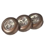 Fulcrum 30010-307 LED Battery-Operated Stick-On Tap Light, Bronze, 3-Pack