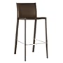 Baxton Studio 39-1/2-Inch-Tall Leather Barstool, Set of 2, Espresso Brown
